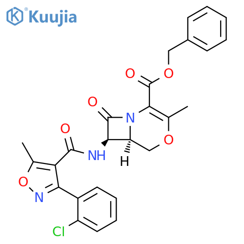 4-Oxa-1-azabicyclo[4.2.0]oct-2-ene-2-carboxylic acid, 7-[[[3-(2-chlorophenyl)-5-methyl-4-isoxazolyl]carbonyl]amino]-3-methyl-8-oxo-, phenylmethyl ester, (6R,7R)-rel- structure