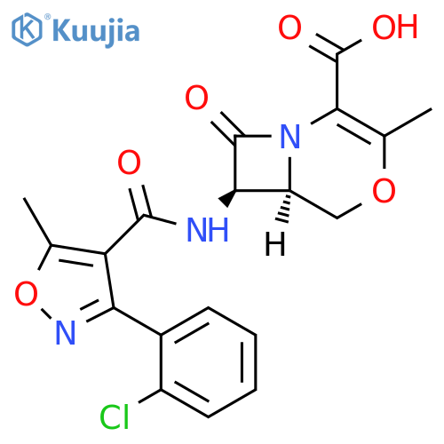4-Oxa-1-azabicyclo[4.2.0]oct-2-ene-2-carboxylic acid,7-[[[3-(2-chlorophenyl)-5-methyl-4-isoxazolyl]carbonyl]amino]-3-methyl-8-oxo-, trans- structure