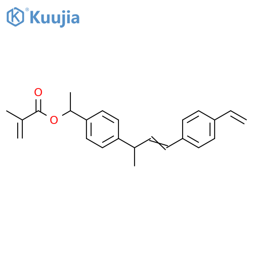 2-Propenoic acid, 2-methyl-, 1-[4-[3-(4-ethenylphenyl)-1-methyl-2-propen-1-yl]phenyl]ethyl ester structure