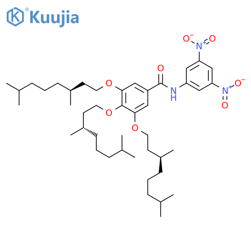 Benzamide, 3,4,5-tris[[(3S)-3,7-dimethyloctyl]oxy]-N-(3,5-dinitrophenyl)- structure