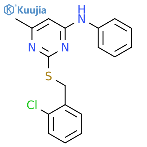 4-Pyrimidinamine, 2-[[(2-chlorophenyl)methyl]thio]-6-methyl-N-phenyl- structure