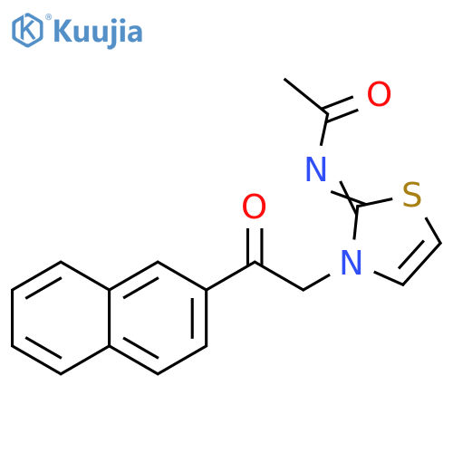 Acetamide, N-[3-[2-(2-naphthalenyl)-2-oxoethyl]-2(3H)-thiazolylidene]- structure