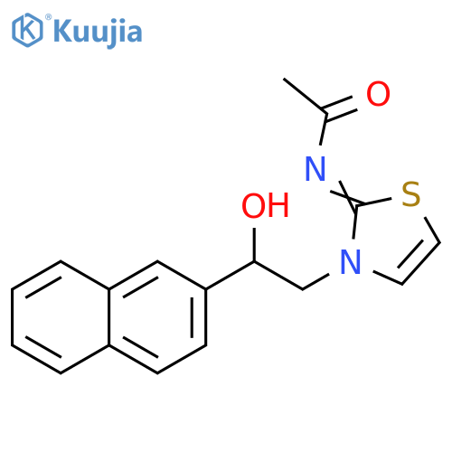 Acetamide,N-[3-[2-hydroxy-2-(2-naphthalenyl)ethyl]-2(3H)-thiazolylidene]- structure