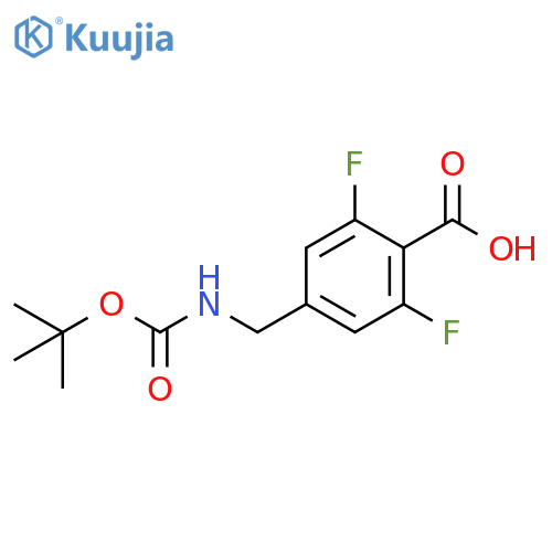4-({(tert-butoxy)carbonylamino}methyl)-2,6-difluorobenzoic acid structure