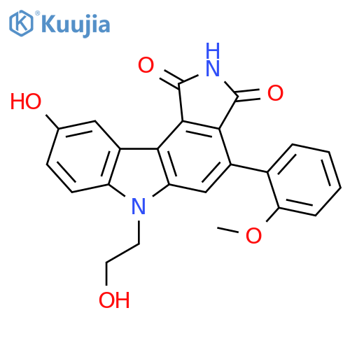 Pyrrolo[3,4-c]carbazole-1,3(2H,6H)-dione,9-hydroxy-6-(2-hydroxyethyl)-4-(2-methoxyphenyl)- structure