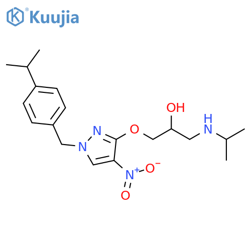 2-Propanol,1-[(1-methylethyl)amino]-3-[[1-[[4-(1-methylethyl)phenyl]methyl]-4-nitro-1H-pyrazol-3-yl]oxy]- structure