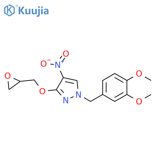 1H-Pyrazole,1-[(3,4-dimethoxyphenyl)methyl]-4-nitro-3-(oxiranylmethoxy)- structure