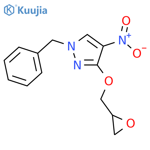 1H-Pyrazole, 4-nitro-3-(oxiranylmethoxy)-1-(phenylmethyl)- structure