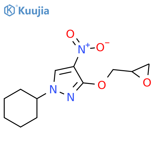 1H-Pyrazole, 1-cyclohexyl-4-nitro-3-(oxiranylmethoxy)- structure
