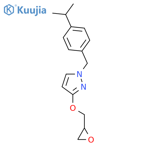 1H-Pyrazole, 1-[[4-(1-methylethyl)phenyl]methyl]-3-(oxiranylmethoxy)- structure