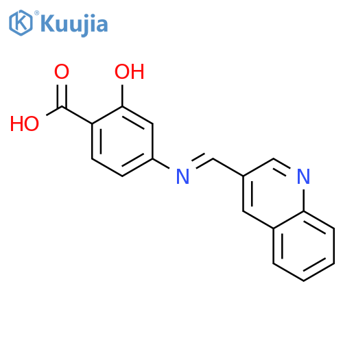 Benzoic acid, 2-hydroxy-4-[(3-quinolinylmethylene)amino]- structure