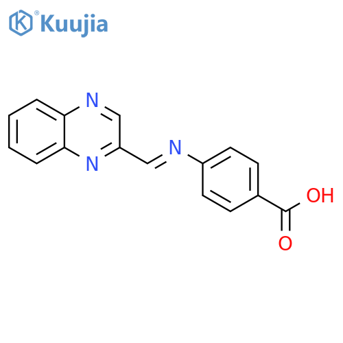 Benzoic acid, 4-[(2-quinoxalinylmethylene)amino]- structure