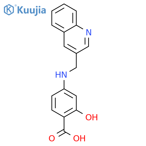 Benzoic acid, 2-hydroxy-4-[(3-quinolinylmethyl)amino]- structure