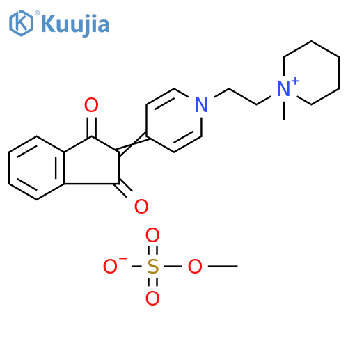 Piperidinium, 1-[2-[4-(1,3-dihydro-1,3-dioxo-2H-inden-2-ylidene)-1(4H)-pyridinyl]ethyl]-1-methyl-, methyl sulfate (1:1) structure