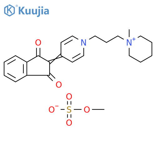 Piperidinium, 1-[3-[4-(1,3-dihydro-1,3-dioxo-2H-inden-2-ylidene)-1(4H)-pyridinyl]propyl]-1-methyl-, methyl sulfate (1:1) structure