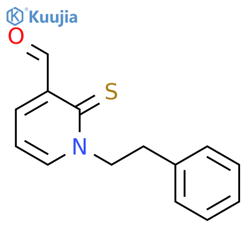 3-Pyridinecarboxaldehyde, 1,2-dihydro-1-(2-phenylethyl)-2-thioxo- structure