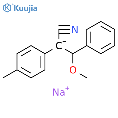 Benzenepropanenitrile, b-methoxy-a-(4-methylphenyl)-, ion(1-), sodium structure