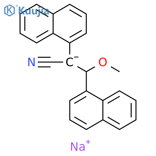 1-Naphthalenepropanenitrile, β-methoxy-α-1-naphthalenyl-, ion(1-), sodium (9CI) structure