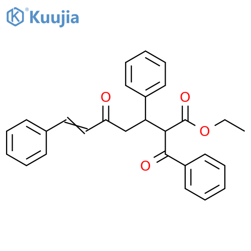 Benzenepropanoic acid, a-benzoyl-b-(2-oxo-4-phenyl-3-butenyl)-, ethylester structure