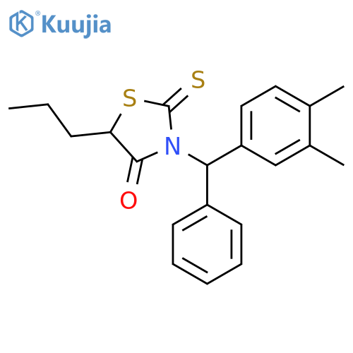 4-Thiazolidinone,3-[(3,4-dimethylphenyl)phenylmethyl]-5-propyl-2-thioxo- structure