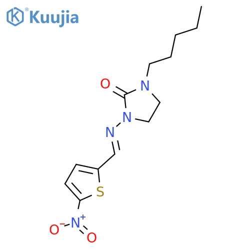 2-IMIDAZOLIDINONE, 1-[[(5-NITRO-2-THIENYL)METHYLENE]AMINO]-3-PENTYL- structure