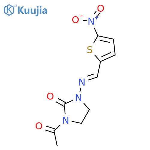 2-Imidazolidinone, 1-acetyl-3-[[(5-nitro-2-thienyl)methylene]amino]- structure