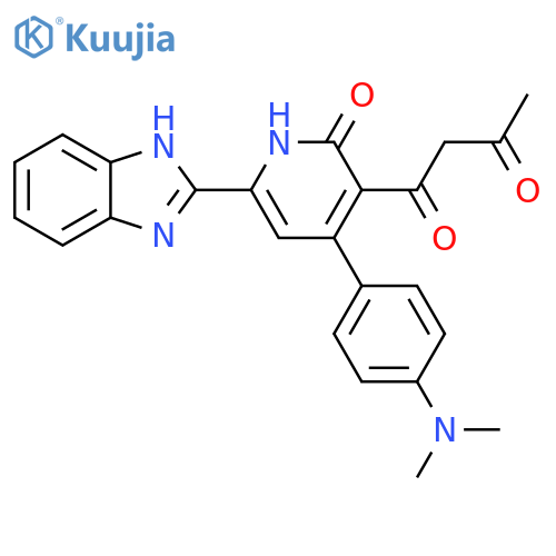 1,3-Butanedione, 1-[6-(1H-benzimidazol-2-yl)-4-[4-(dimethylamino)phenyl]-1,2-dihydro-2-oxo-3-pyridinyl]- structure