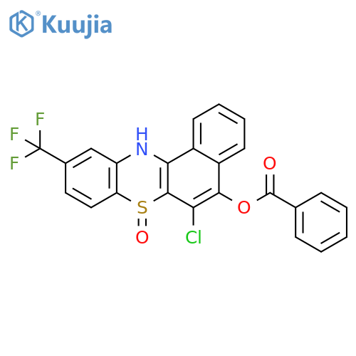 12H-Benzo[a]phenothiazin-5-ol, 6-chloro-10-(trifluoromethyl)-, benzoate(ester), 7-oxide structure