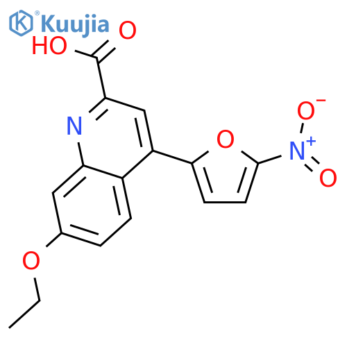 2-Quinolinecarboxylic acid, 7-ethoxy-4-(5-nitro-2-furanyl)- structure