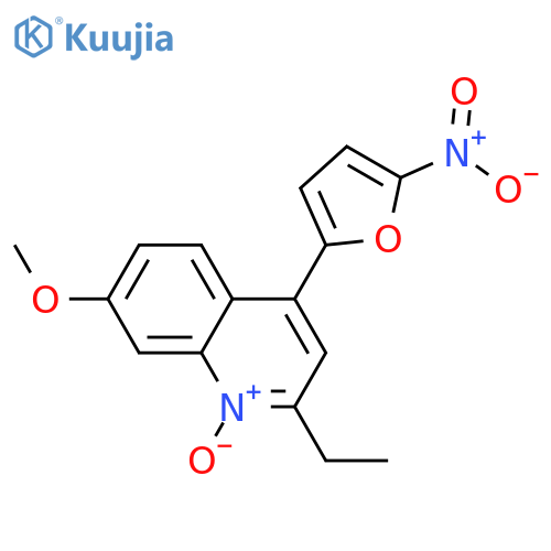 Quinoline, 2-ethyl-7-methoxy-4-(5-nitro-2-furanyl)-, 1-oxide structure