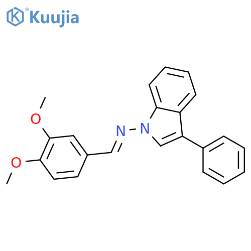 1H-Indol-1-amine, N-[(3,4-dimethoxyphenyl)methylene]-3-phenyl- structure