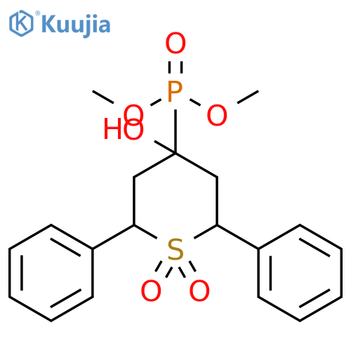 Phosphonic acid, (tetrahydro-4-hydroxy-1,1-dioxido-2,6-diphenyl-2H-thiopyran-4-yl)-, dimethyl ester (9CI) structure