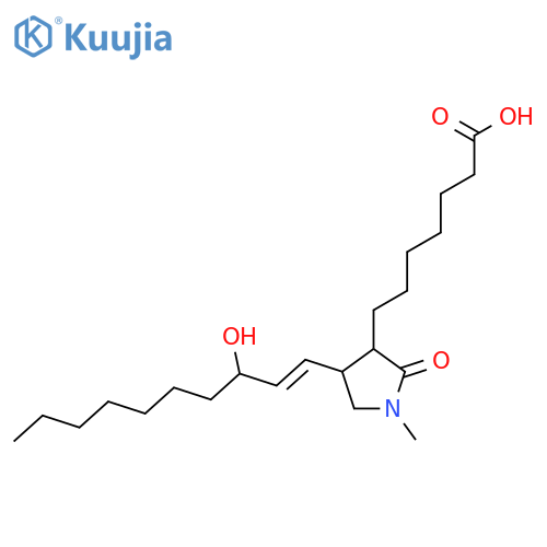 3-Pyrrolidineheptanoic acid, 4-(3-hydroxy-1-decenyl)-1-methyl-2-oxo- structure