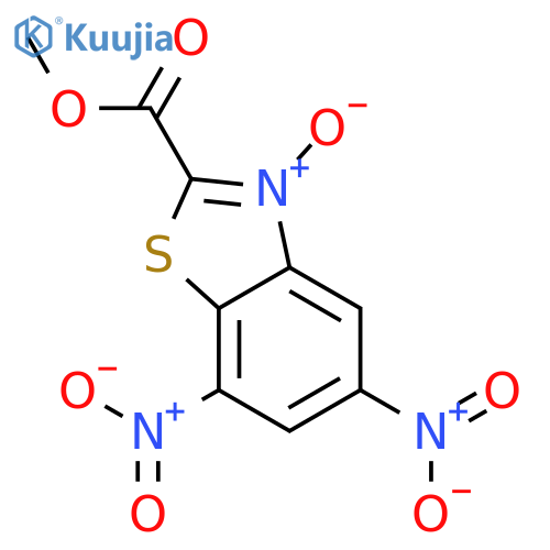 2-Benzothiazolecarboxylic acid, 5,7-dinitro-, methyl ester, 3-oxide structure