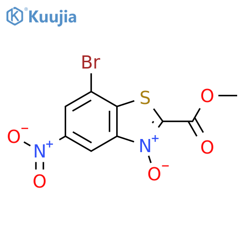 2-Benzothiazolecarboxylic acid, 7-bromo-5-nitro-, methyl ester, 3-oxide structure
