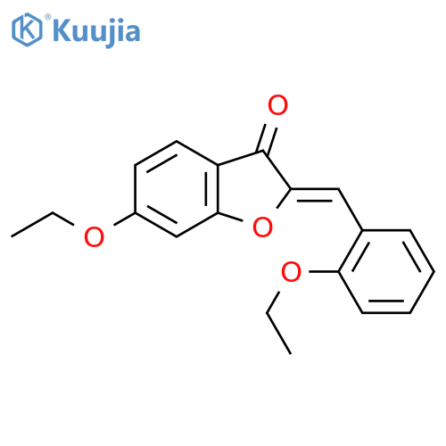 (2Z)-6-ethoxy-2-(2-ethoxyphenyl)methylidene-2,3-dihydro-1-benzofuran-3-one structure