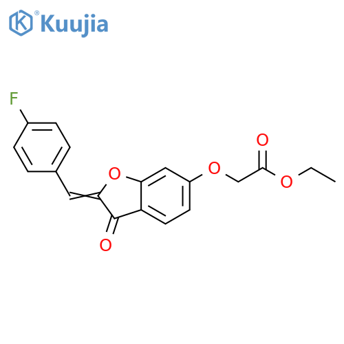 ethyl 2-{(2Z)-2-(4-fluorophenyl)methylidene-3-oxo-2,3-dihydro-1-benzofuran-6-yloxy}acetate structure