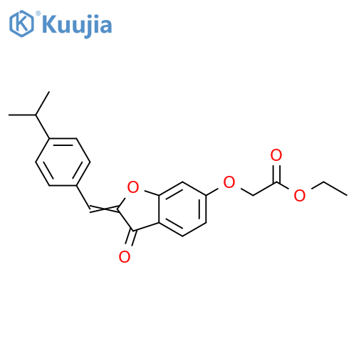 ethyl 2-{(2Z)-3-oxo-2-{4-(propan-2-yl)phenylmethylidene}-2,3-dihydro-1-benzofuran-6-yloxy}acetate structure