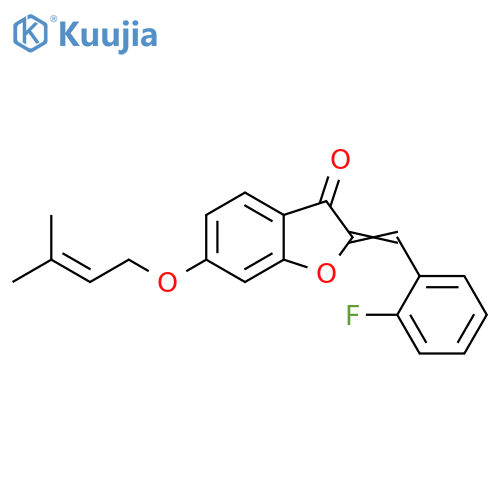 (2Z)-2-[(2-fluorophenyl)methylidene]-6-(3-methylbut-2-enoxy)-1-benzofuran-3-one structure