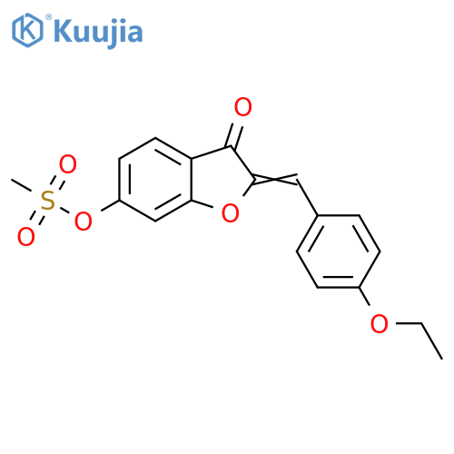 (2Z)-2-(4-ethoxyphenyl)methylidene-3-oxo-2,3-dihydro-1-benzofuran-6-yl methanesulfonate structure