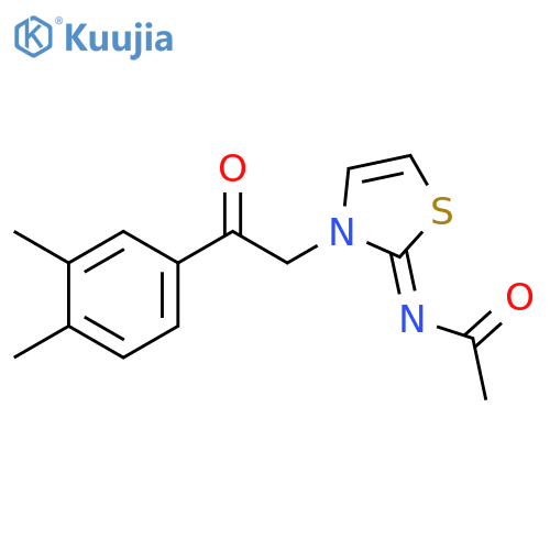 Acetamide,N-[3-[2-(3,4-dimethylphenyl)-2-oxoethyl]-2(3H)-thiazolylidene]- structure