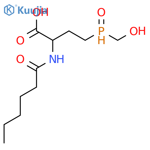BUTANOIC ACID, 4-(HYDROXYMETHYLPHOSPHINYL)-2-[(1-OXOHEXYL)AMINO]- structure