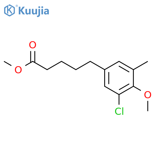 Benzenepentanoic acid, 3-chloro-4-methoxy-5-methyl-, methyl ester structure
