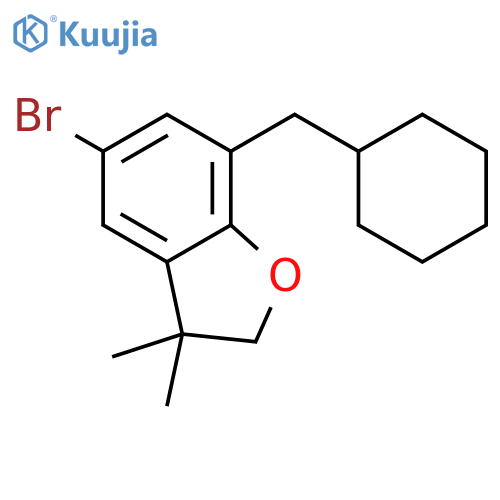 Benzofuran, 5-bromo-7-(cyclohexylmethyl)-2,3-dihydro-3,3-dimethyl- structure