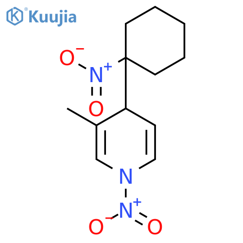 Pyridine, 1,4-dihydro-3-methyl-1-nitro-4-(1-nitrocyclohexyl)- structure