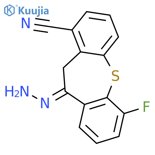 Dibenzo[b,f]thiepin-1-carbonitrile, 6-fluoro-10-hydrazono-10,11-dihydro- structure