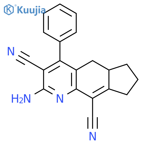 5H-Cyclopenta[g]quinoline-3,9-dicarbonitrile,2-amino-5a,6,7,8-tetrahydro-4-phenyl- structure