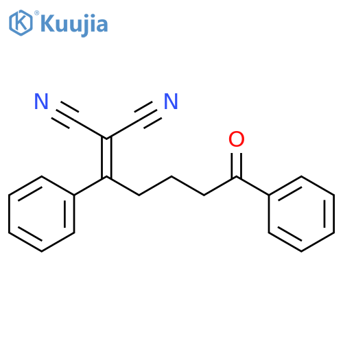 Propanedinitrile, (5-oxo-1,5-diphenylpentylidene)- structure