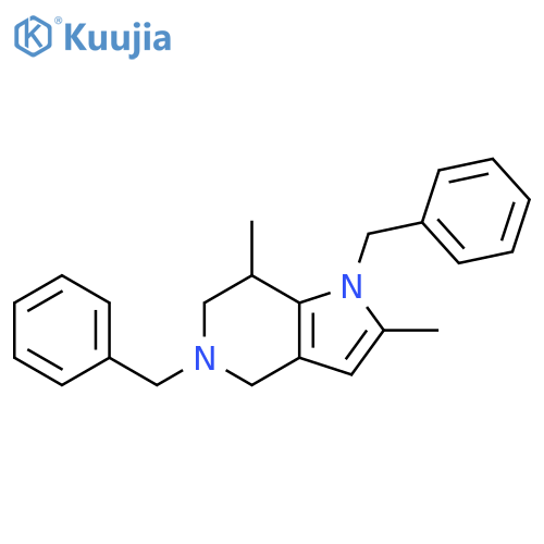 1H-Pyrrolo[3,2-c]pyridine, 4,5,6,7-tetrahydro-2,7-dimethyl-1,5-bis(phenylmethyl)- structure