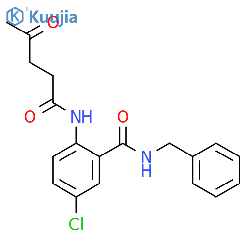 Benzamide, 5-chloro-2-[(1,4-dioxopentyl)amino]-N-(phenylmethyl)- structure